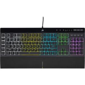 imageCorsair K55 RGB PRO Membrane Wired Gaming Keyboard  IP42 Dust and SpillResistant  6 Macro Keys with Elgato Integration  iCUE Compatible  QWERTY NA  PC Mac Xbox  Black