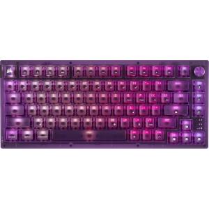 imageCorsair K65 Plus Wireless 75 RGB HotSwappable Mechanical Gaming Keyboard  QWERTY US Layout PreLubricated MLX Red v2 Linear Switches DualLayer Sound Dampening  Atomic Purple