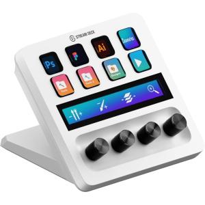 imageElgato Stream Deck  White  Studio Controller with LCD Keys Dials and Touch Strip for Post Production in Adobe Premiere Pro Photoshop DaVinci Resolve Final Cut Pro  Workflow AutomationWhite