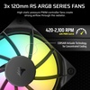 image:imageCORSAIR Frame 4500X RSR ARGB Bundle  Includes 3X RS120R ARGB Fans 1x RS120 ARGB Fan 1x Nautilus RS 360 ARGB CPU Cooler  Black
