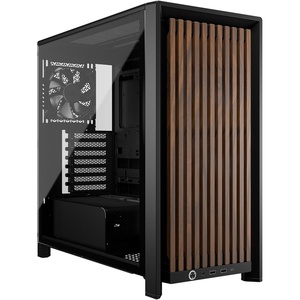 image:imageCORSAIR Frame 4000D Wood RS Modular MidTower ATX PC Case  Wood Front Panel 4X RS120 PWM Fans Included InfiniRail Fan Mount System Reverse GPU AntiSag and Motherboard Support  WhiteOakBlackWalnut