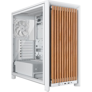 image:imageCORSAIR Frame 4000D Wood RS Modular MidTower ATX PC Case  Wood Front Panel 4X RS120 PWM Fans Included InfiniRail Fan Mount System Reverse GPU AntiSag and Motherboard Support  WhiteOakWhiteOak